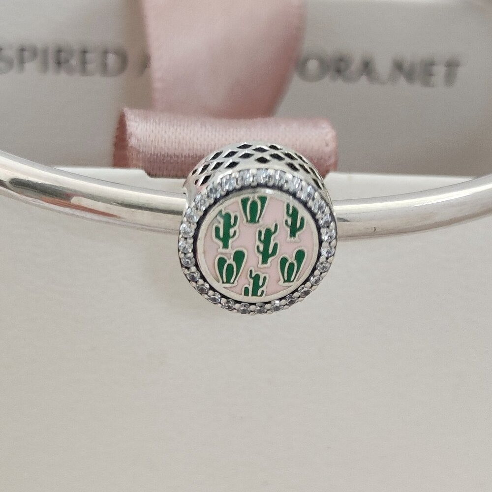 Pandora Cactus Curacao Exclusive Charm Bead Button Pendant S925 Silver with box
